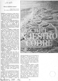 Chile, nuestro cobre