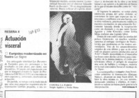 Actuación visceral  [artículo] Hans Ehrmann.