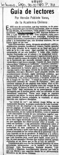 Guía de lectores  [artículo] Hernán Poblete Varas.