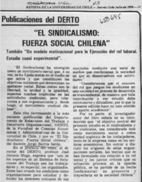 "El sindicalismo: fuerza social chilena"  [artículo]