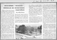 Ediciones "Océano" orgullo de escritores porteños  [artículo] Julio Flores.