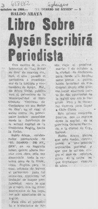 Libro sobre Aysén escribirá periodista.