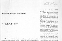Ensayos.  [artículo]