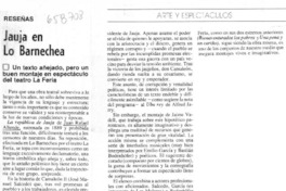 Jauja en Lo Barnechea.  [artículo]