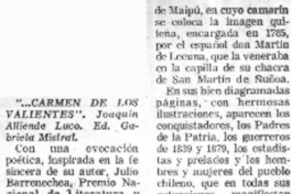 Carmen de los valientes  [artículo] Fidel Araneda Bravo.