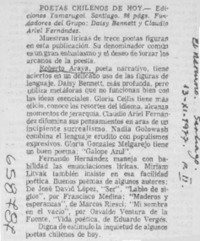 Poetas chilenos de hoy.