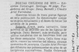 Poetas chilenos de hoy.