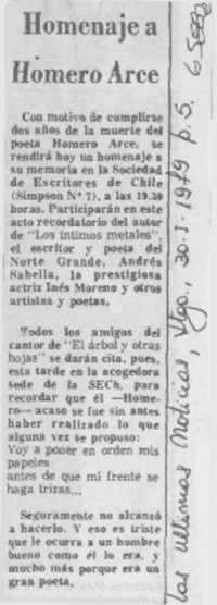 Homenaje a Homero Arce.
