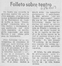 Folleto sobre teatro.