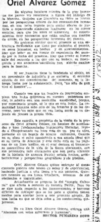 Oriel Alvarez Gómez  [artículo] Héctor Pumarino Soto.