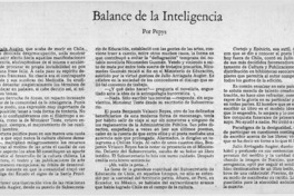 Balance de la Inteligencia  [artículo] Pepys.