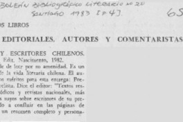 Escritos y escritores chilenos.