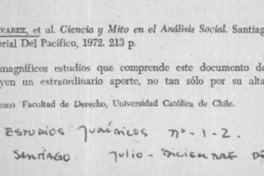 Ciencia y mito en el análisis social  [artículo] Francisco Javier Tapia.