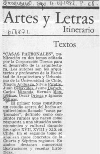 Casas patronales.  [artículo]