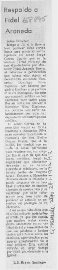 Respaldo a Fidel Araneda