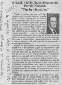 Willie Arthur, ex dirigente del Partido Nacional: "No lo visualizo".