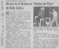 De oro es el drama en "Bodas de plata" de Malú Gatica.  [artículo]
