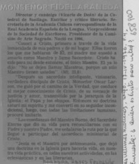 ¿Quién es Cristo para usted?, Monseñor Fidel Araneda [entrevista]