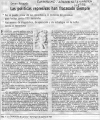 Las políticas represivas han fracasado siempre