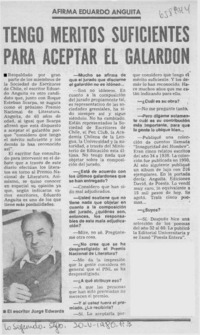 Tengo méritos suficientes para aceptar el galardón