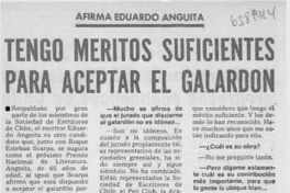 Tengo méritos suficientes para aceptar el galardón