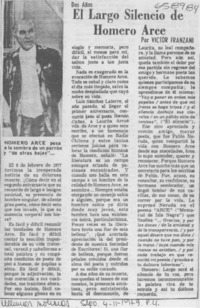 El largo silencio de Homero Arce
