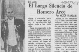 El largo silencio de Homero Arce