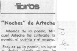 "Noches" de Arteche  [artículo] F.E.