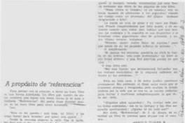 A propósito de "Referencias"