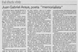 Juan Gabriel Araya, poeta "memorialista".