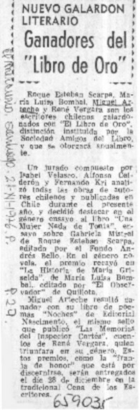 Ganadores del "Libro de Oro"  [artículo]