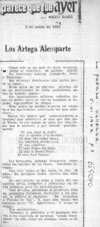 Los Hermanos Arteaga Alemparte  [artículo] Mario Rivas.