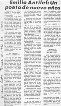 Emilio Antilef: Un poeta de nueve años.  [artículo]