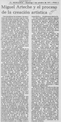 Miguel Arteche y el proceso de la creación artística.