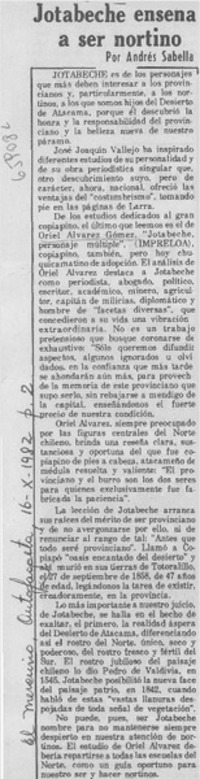 Jotabeche enseña a ser nortino