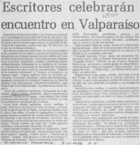 Escritores celebrarán encuentro en Valparaíso.