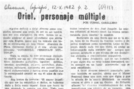 Oriel, personaje múltiple  [artículo] Tussel Caballero