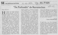 "De profundis" de Barrenechea