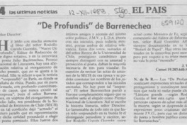 "De profundis" de Barrenechea