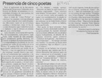 Presencia de cinco poetas