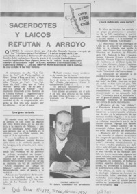 Sacerdotes y laicos refutan a Arroyo.