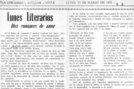 Diez romances de amor  [artículo] Carlos R. Ibacache I.