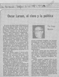 Oscar Larson, el clero y la política