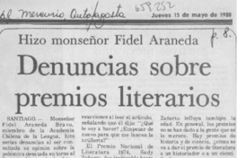 Denuncias sobre premios literarios.
