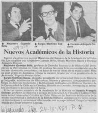 Nuevos académicos de la historia.