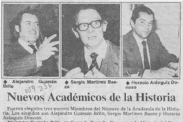 Nuevos académicos de la historia.