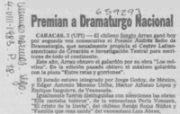 Premian a dramaturgo nacional.