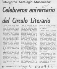 Celebraron aniversario del Círculo Literario.