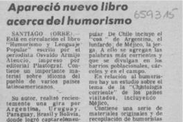 Apareció nuevo libro acerca del humorismo.  [artículo]