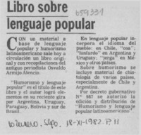 Libro sobre lenguaje popular.  [artículo]